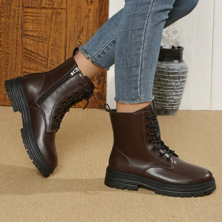 Georgiana™ | Lace-Up Zip Ankle Boots