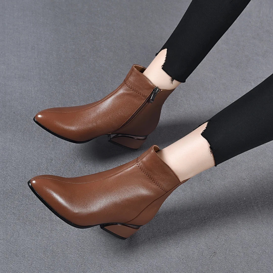 Cressida™ | Pointed-Toe Low Heel Ankle Boots