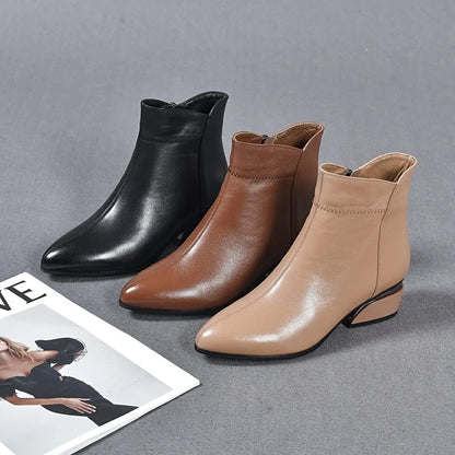 Cressida™ | Pointed-Toe Low Heel Ankle Boots