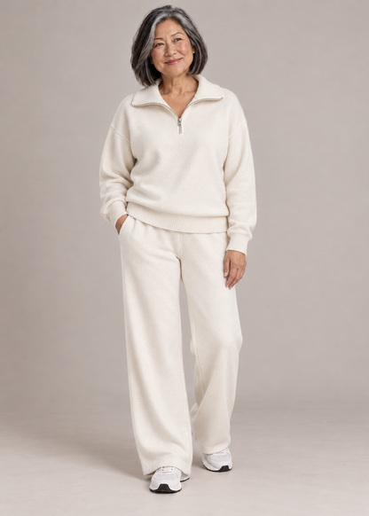 Mary Jane™ | Luxuriously Soft Half-Zip Knit Set