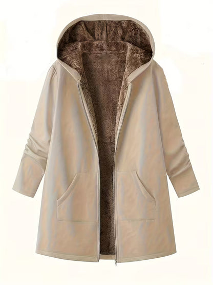 Evelyn™ | Cozy Sherpa-Lined Hooded Coat