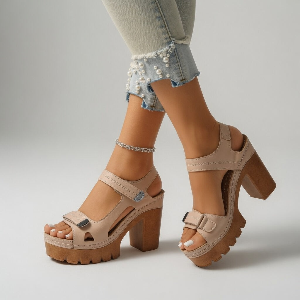 Camellia | Urban Allure Platform Block Heel Sandals