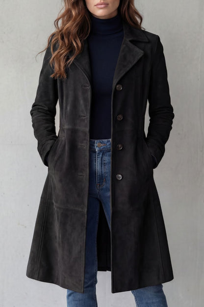 Lyra | Suede Longline Coat