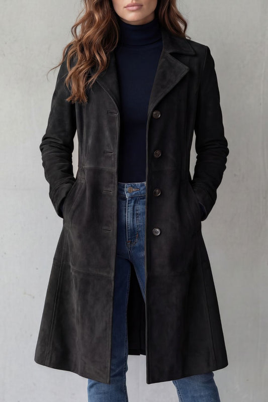 Lyra | Suede Longline Coat