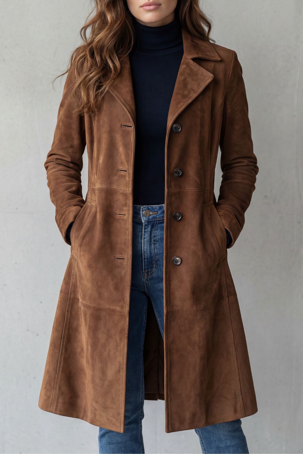 Lyra | Suede Longline Coat