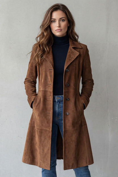 Lyra | Suede Longline Coat
