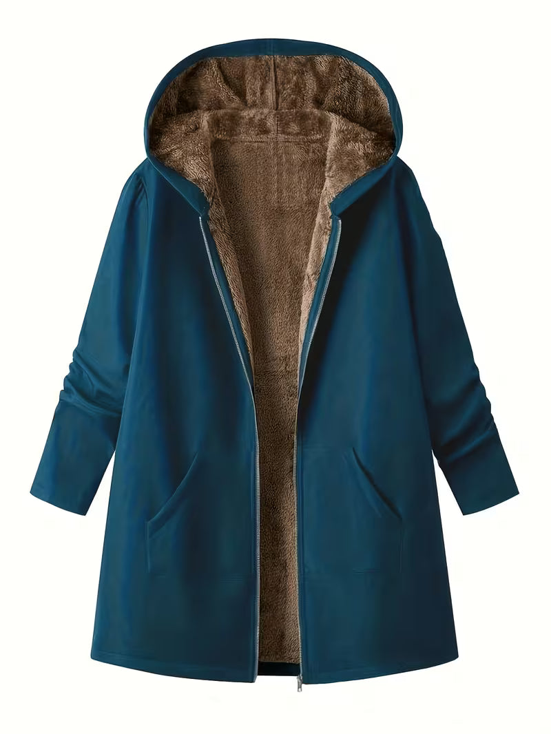Evelyn™ | Cozy Sherpa-Lined Hooded Coat