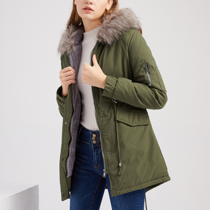 MARINA | Warm Velvet-Trimmed Parka