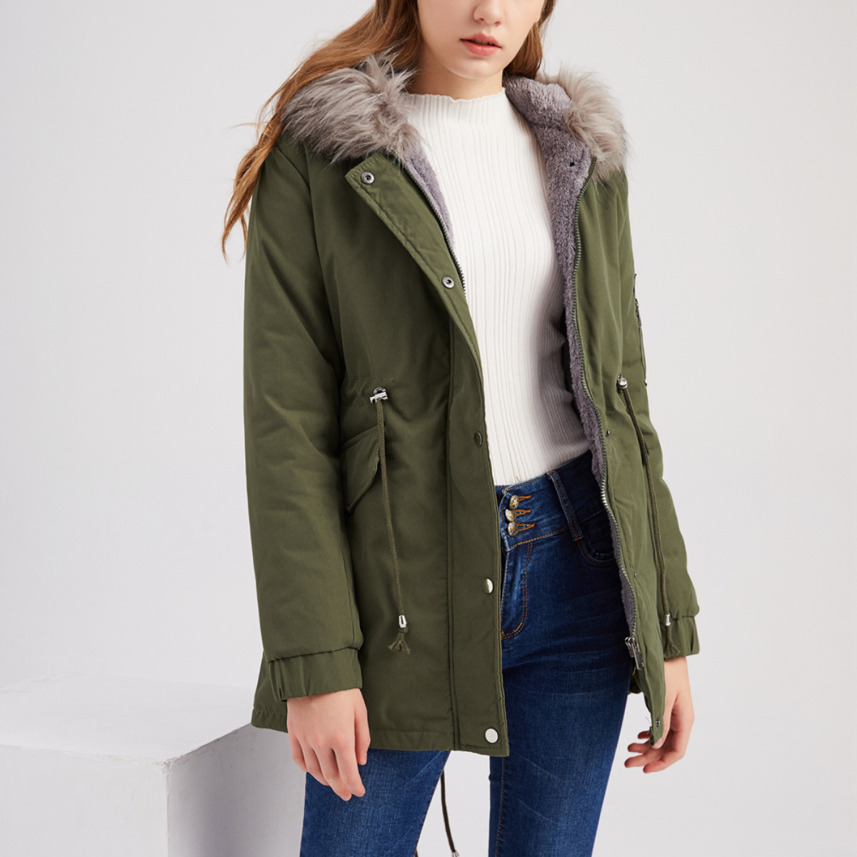 MARINA | Warm Velvet-Trimmed Parka