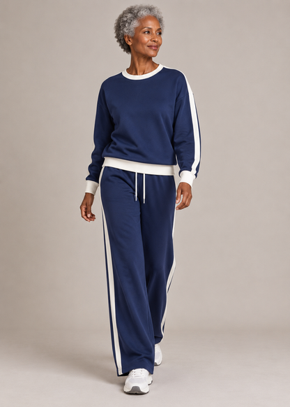 Victoria™ | Contrast-Trim Two-Piece Lounge Set