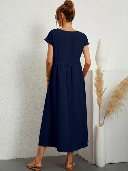 Gabriella | Comfortable Round Neck Maxi Dress