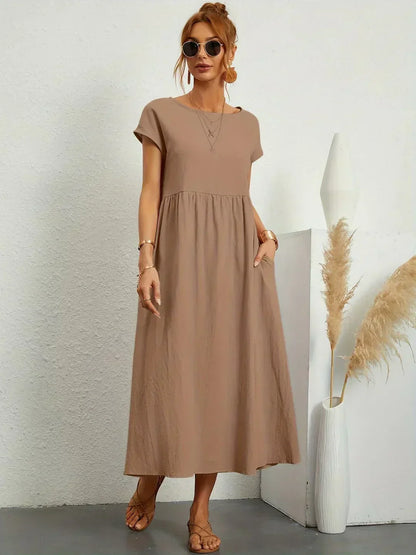 Gabriella | Comfortable Round Neck Maxi Dress