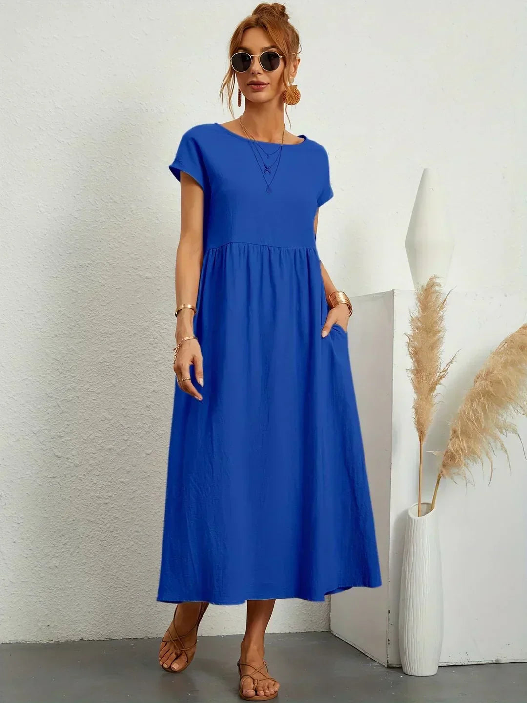 Gabriella | Comfortable Round Neck Maxi Dress