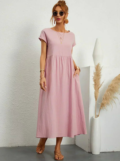 Gabriella | Comfortable Round Neck Maxi Dress