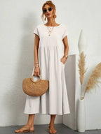 Gabriella | Comfortable Round Neck Maxi Dress