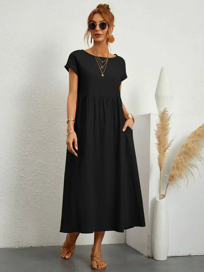 Gabriella | Comfortable Round Neck Maxi Dress