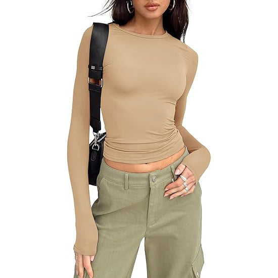 JIHYO | Casual Long Sleeve Round Neck Top