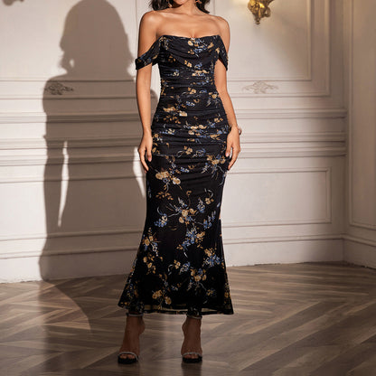 EUNOIA | Elegant Off Shoulder Backless Mermaid Dress