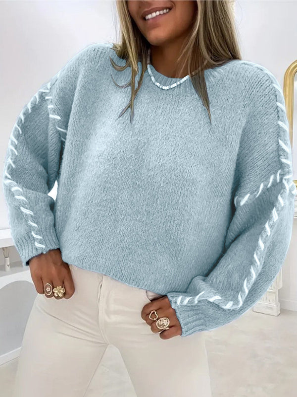 SERAH | Casual Round Neck Long Sleeve Sweater
