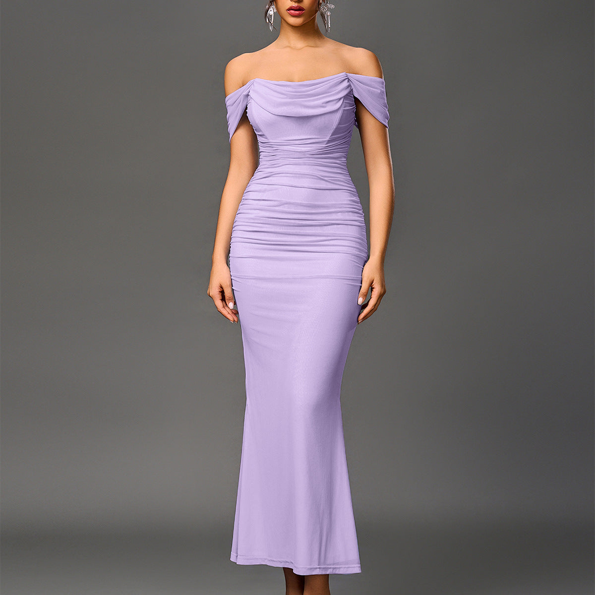 EUNOIA | Elegant Off Shoulder Backless Mermaid Dress