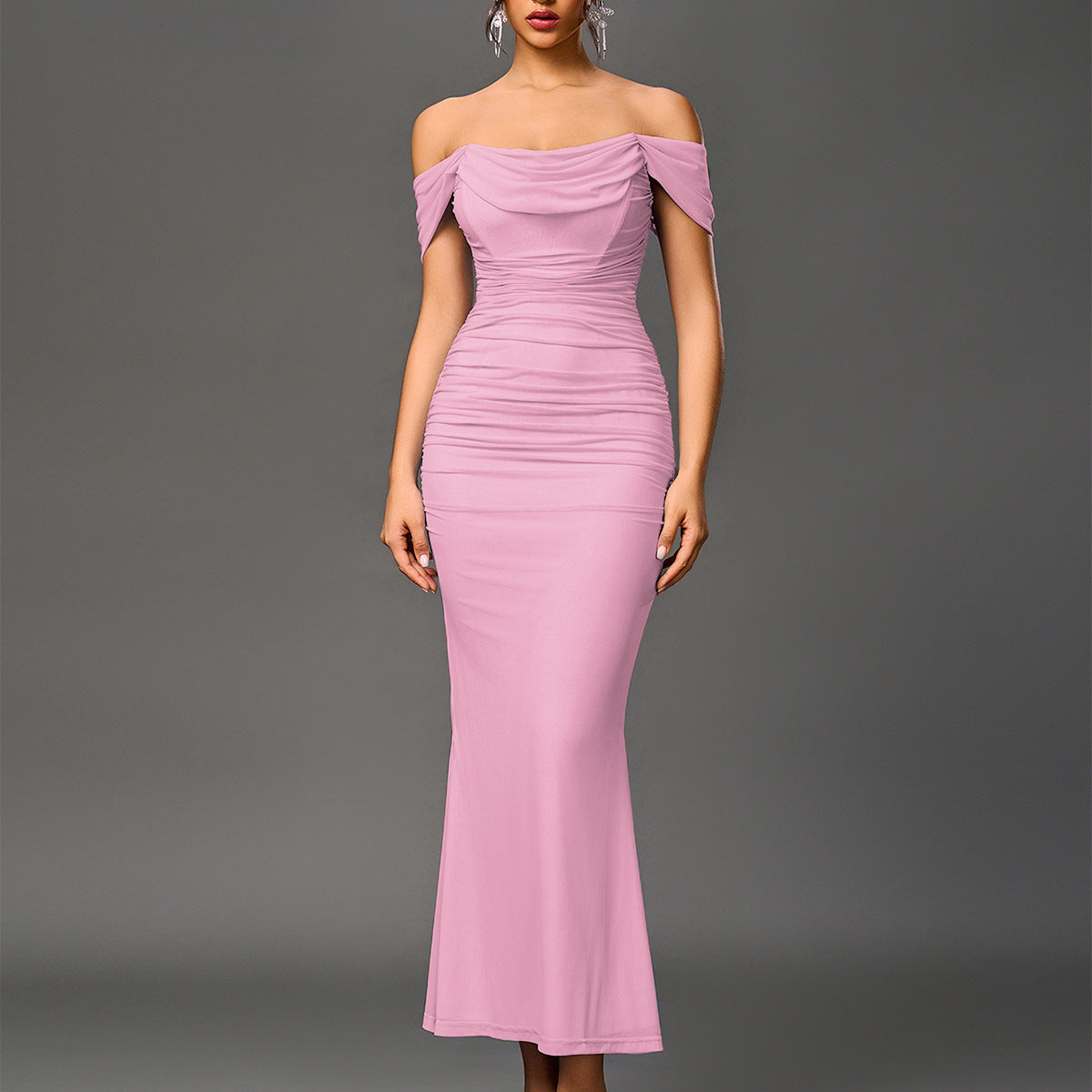 EUNOIA | Elegant Off Shoulder Backless Mermaid Dress