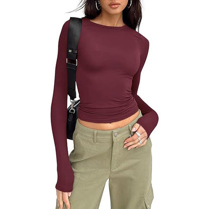 JIHYO | Casual Long Sleeve Round Neck Top
