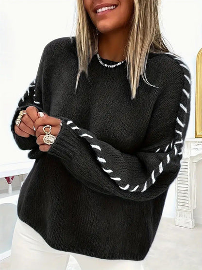 SERAH | Casual Round Neck Long Sleeve Sweater