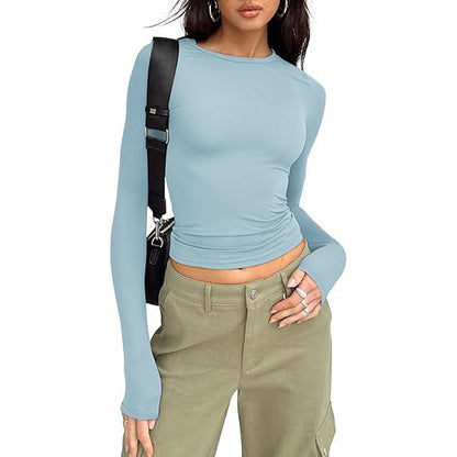 JIHYO | Casual Long Sleeve Round Neck Top
