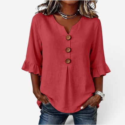Amy | Flared V-Neck Top