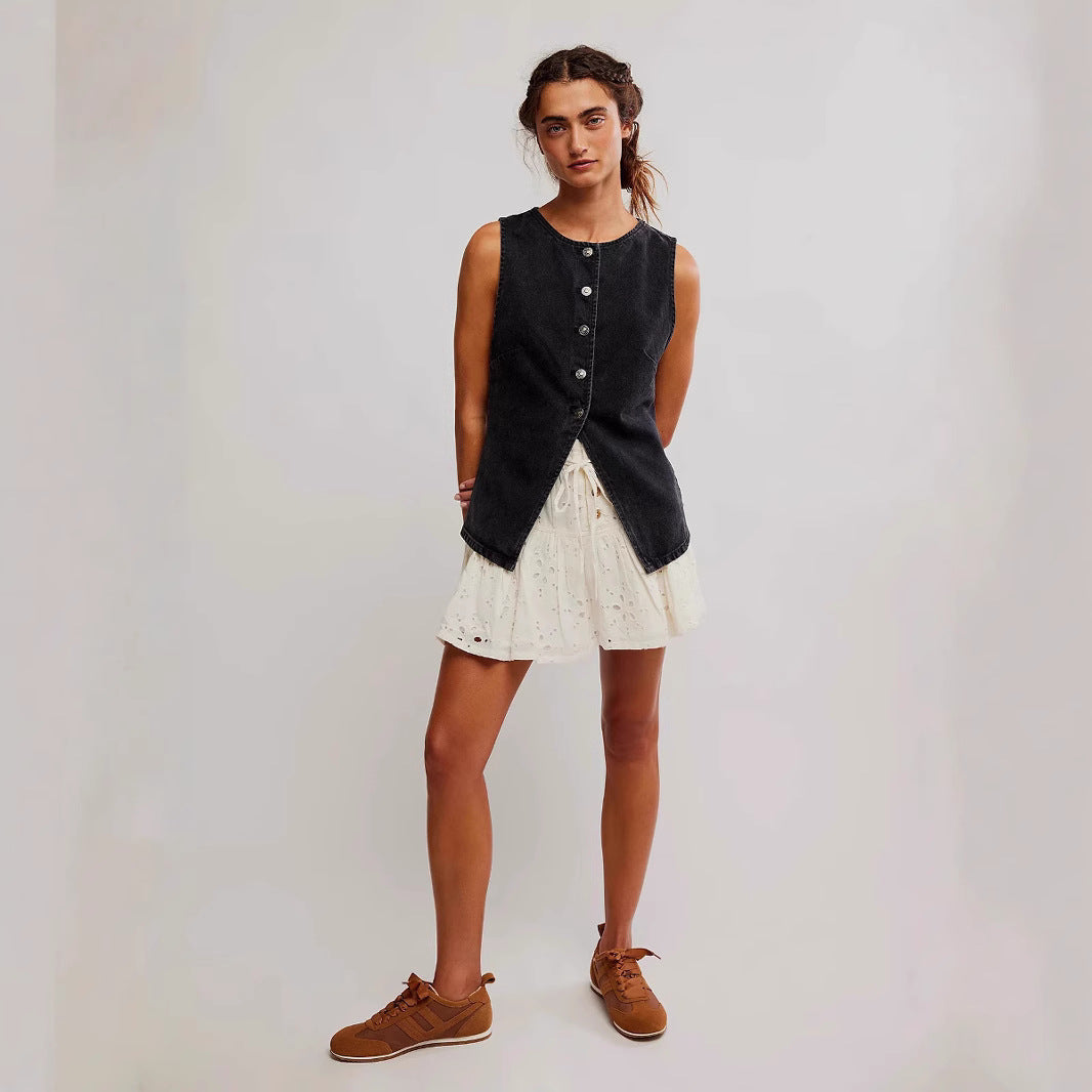 Amelie | Comfy Button Down Sleeveless Vest