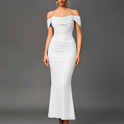 EUNOIA | Elegant Off Shoulder Backless Mermaid Dress