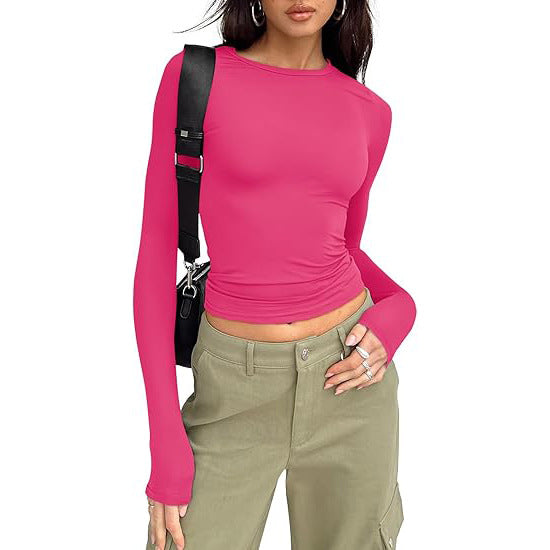JIHYO | Casual Long Sleeve Round Neck Top
