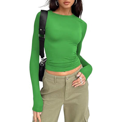 JIHYO | Casual Long Sleeve Round Neck Top