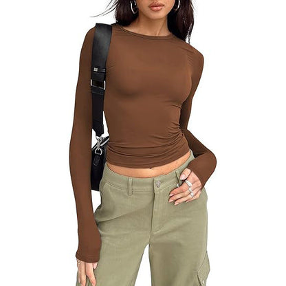 JIHYO | Casual Long Sleeve Round Neck Top