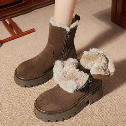 Elodie™ | Plush-Lined Platform Ankle Boots