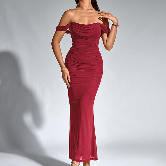 EUNOIA | Elegant Off Shoulder Backless Mermaid Dress