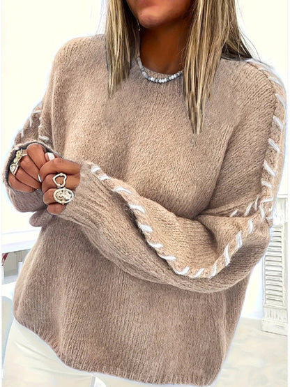 SERAH | Casual Round Neck Long Sleeve Sweater