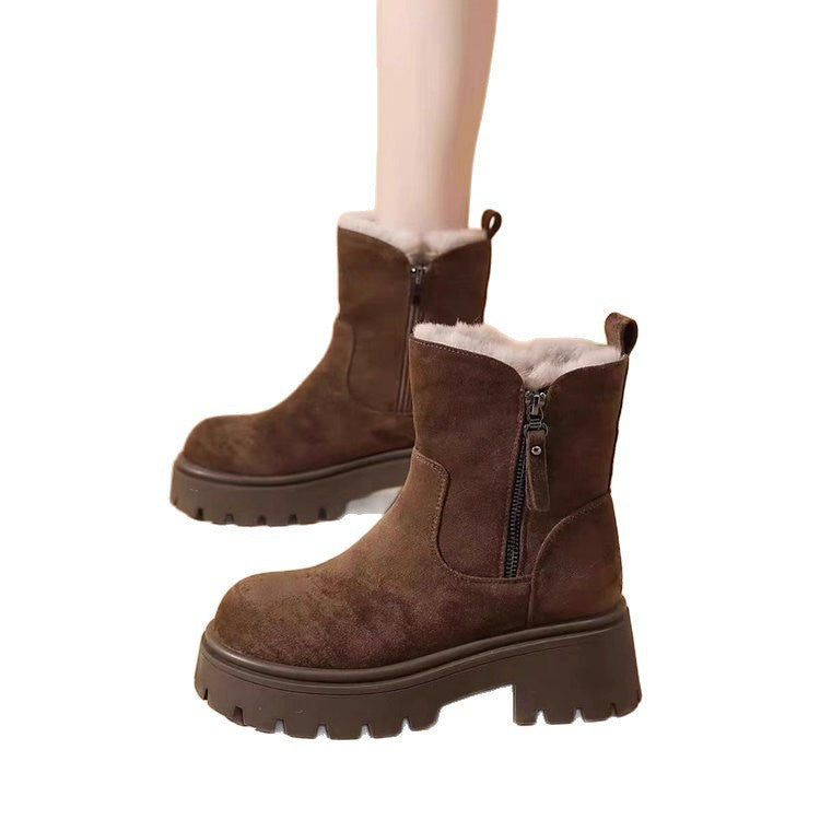 Elodie™ | Plush-Lined Platform Ankle Boots
