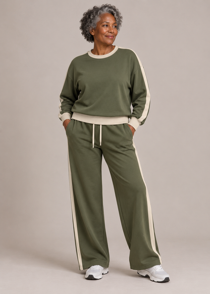 Victoria™ | Contrast-Trim Two-Piece Lounge Set