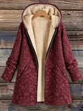 Rosemary™ | Fleece-Lined Floral Hooded Coat