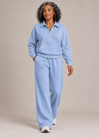 Charlotte™ | Half-Zip Wide-Leg Two-Piece Set