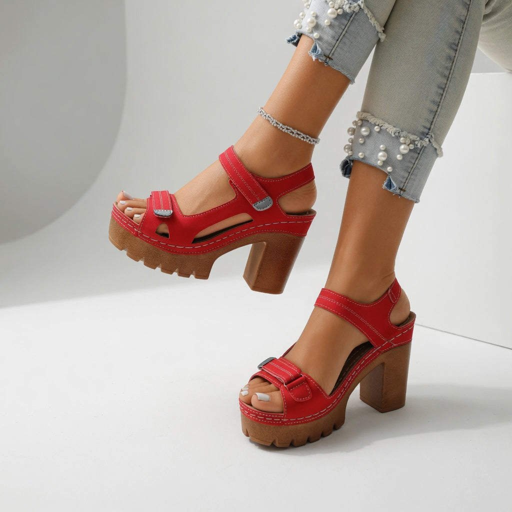 Camellia | Urban Allure Platform Block Heel Sandals