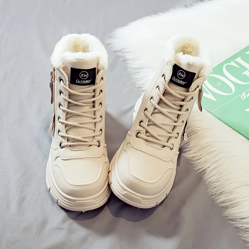 Margot™ | Plush-Lined Lace-Up Winter Boots