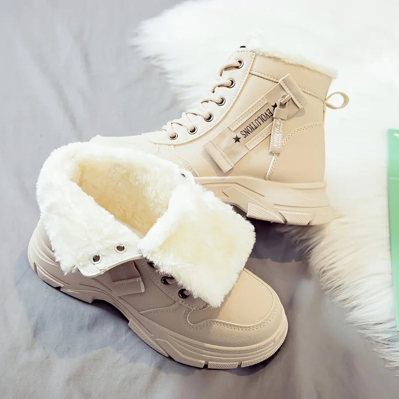 Margot™ | Plush-Lined Lace-Up Winter Boots