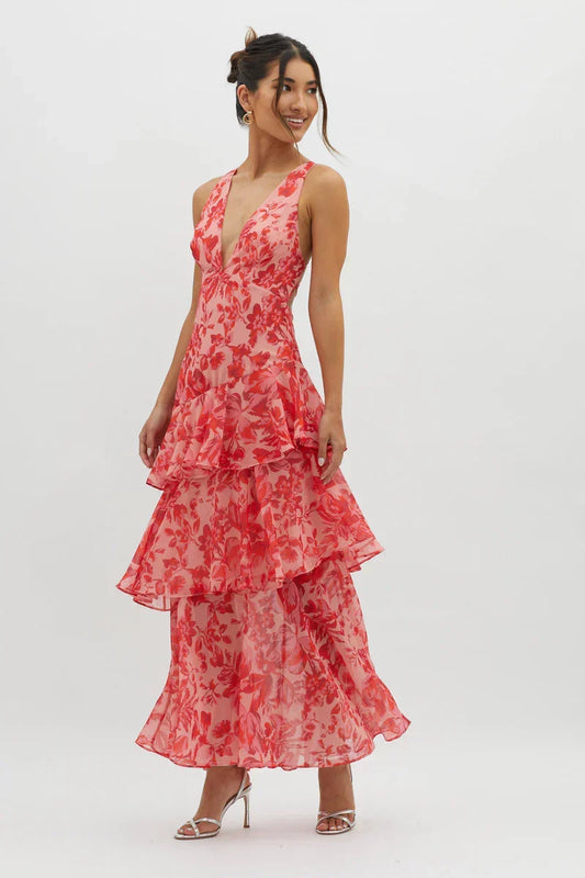 Freya | Elegant floral midi dress