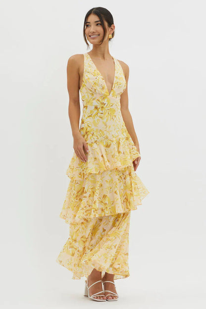 Freya | Elegant floral midi dress