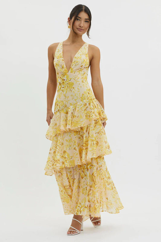 Freya | Elegant floral midi dress