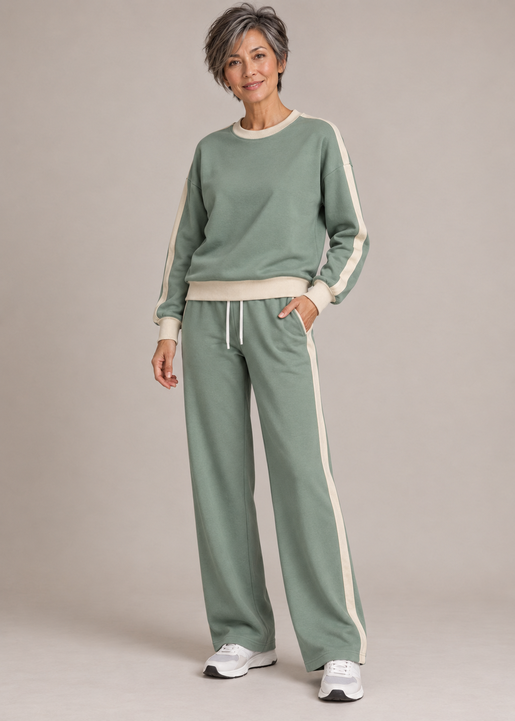 Victoria™ | Contrast-Trim Two-Piece Lounge Set