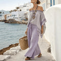 Aria | Off-Shoulder Striped Two-Piece Set