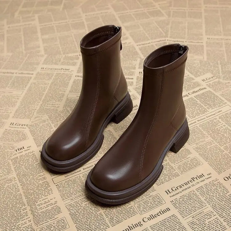 Isadora™ | Back-Zip Block Heel Ankle Boots